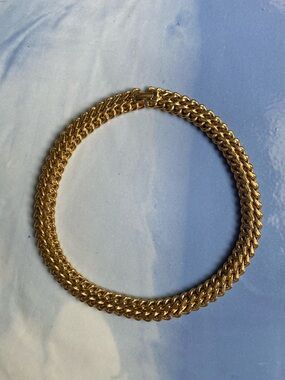 Vintage Monet Gold Tone Heavy Chain 15.5”x.5”